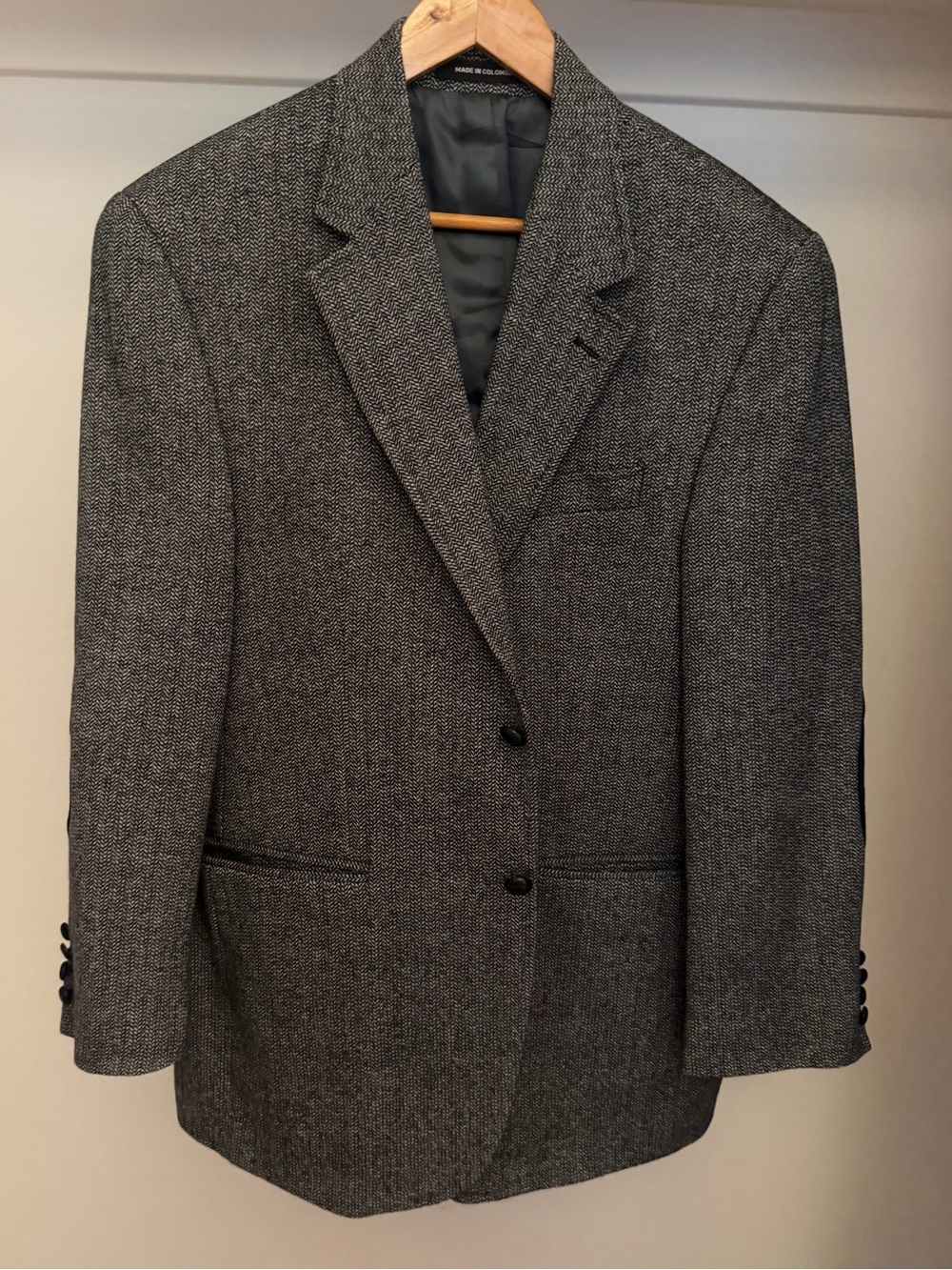 Lauren Ralph Lauren Gray Herringbone Tweed Wool Blazer Sport Coat Jacket 40R VTG